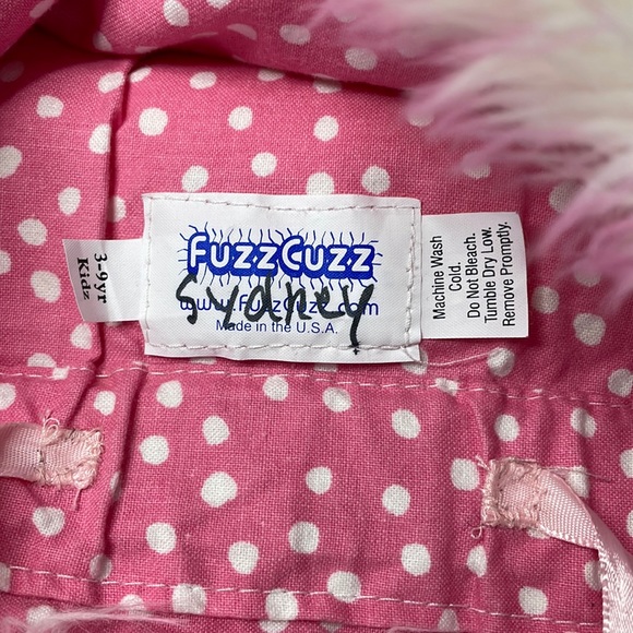 FuzzCuzz pink & white youth faux fur hat - Picture 4 of 5